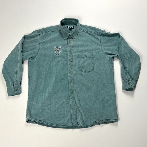 Vintage SC97 Super Computing Conference Button Down Shirt Green Sz XL Faded Tech - Picture 1 of 6